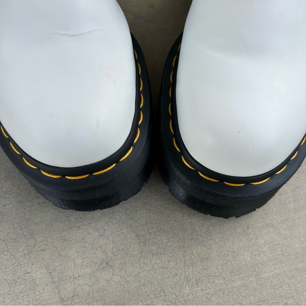 Dr. Martens White 2976 Smooth Leather Platform Chelsea Boots - Picture 6 of 14